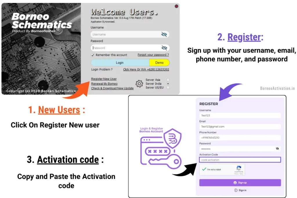 Borneo-Schematics-registration-and-activation-process